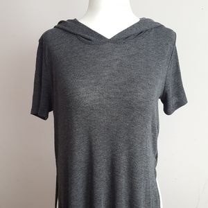 Grey Ribbed Tunic Top Size M